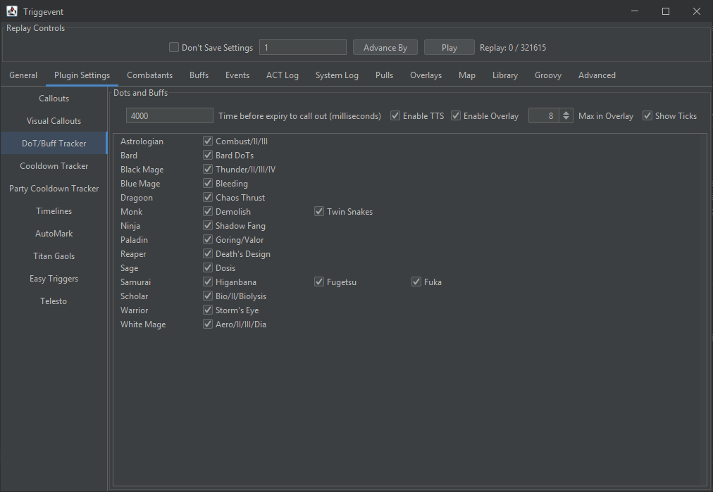 DoT Tracker Configuration