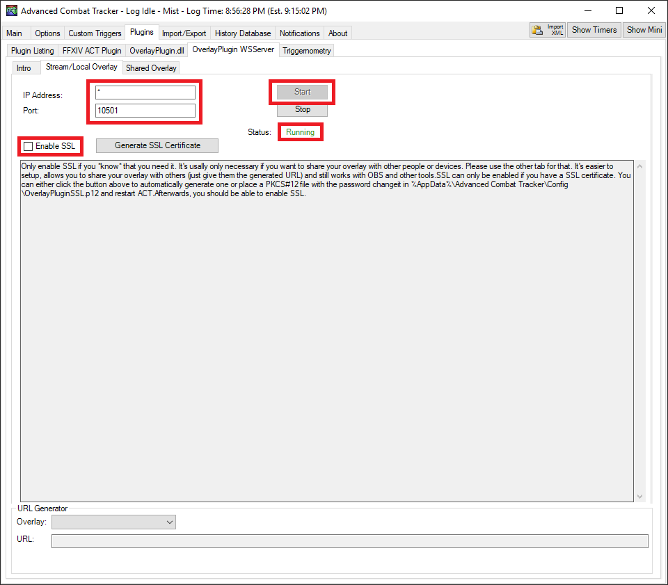 OverlayPlugin websocket setup